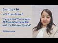 NFA Ex. 3 | Design NFA That Accepts All Strings Start &amp; End with the different symbol | Lec. No. 19