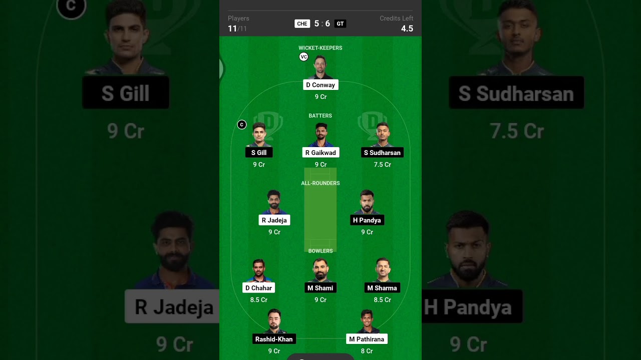 DREAM 11 GT VS CHE
