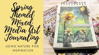 Spring Themed Mixed Media Art Journaling | Using Nature For Inspiration