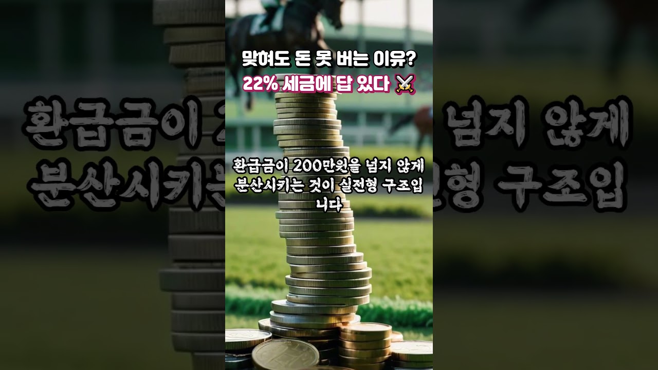 경마 적중해도 돈 못버는 이유?  "22% 세금"에 답이 있다!