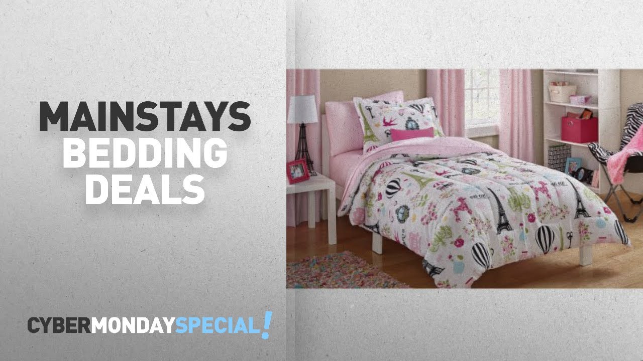 Walmart Top Cyber Monday Mainstays Bedding Deals: Mainstays Kids Paris Bed in a Bag Bedding Set