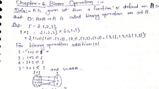 Handwritten notes of binary operation of set theory chapter 6.