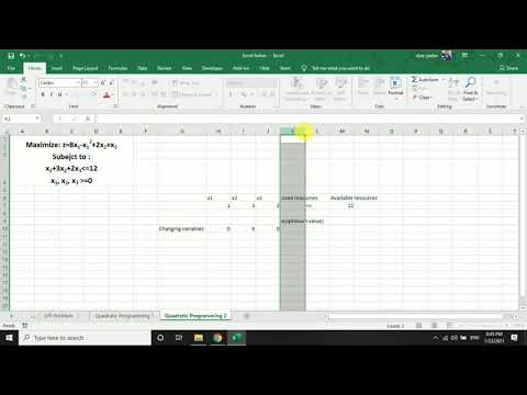 Quadratic programming problem