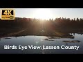 Birds eye view  lassen county drone 4k