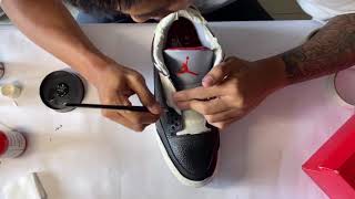 Air Jordan 3 Red Cement Customize to Black Cement!