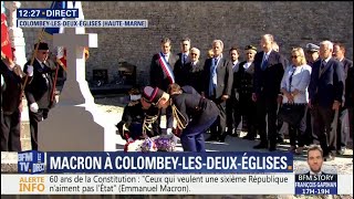 À Colombey-les-Deux-Églises, Macron dépose une gerbe de fleurs sur la tombe du général de Gaulle