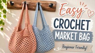 Easy Crochet Market Bag Tutorial for Beginners | Free Crochet Pattern