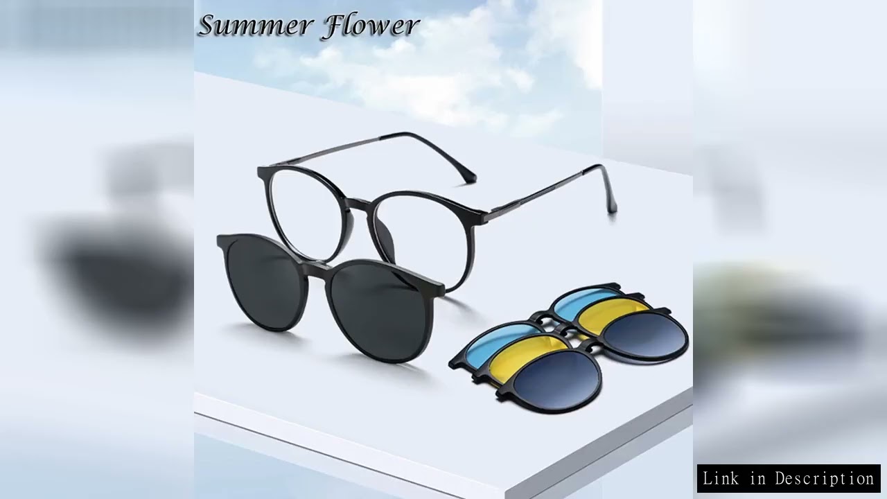 Men and Women Clips Glasses Magnetic Eyewear Optical Frame with UV400 Polarized Sunglasses Lenses fo