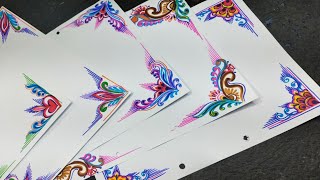 Boder And Corner Design For Students Project Khata. Diy- Practical Khata Designs. Suchipatra Art