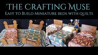 DIY Easy to Build Miniature Beds with Quilts for Tabletop Game Terrain in All Types of Settings