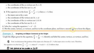 Math 10 8.1 Example 3 Graphing an Ellipse Centered at the Origin