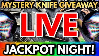 MYSTERY KNIFE GIVEAWAY LIVE! JACKPOT   BONUS! 12 KNIVES LEFT!   Knives & Knonsense