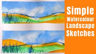Simple Abstract Watercolour Landscape / Couple of quick sketches for studio reference.