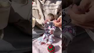 Baby monkey eats lollipops #shorts