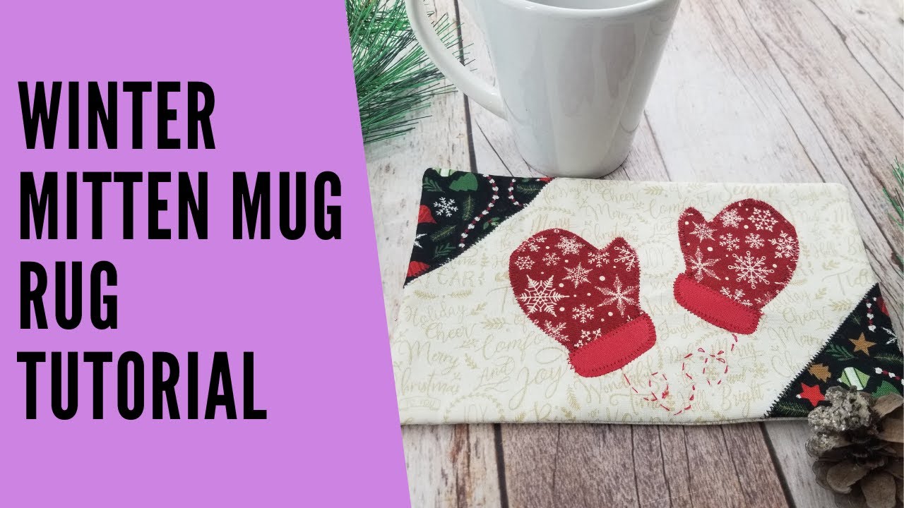 Выкройка зимней варежки для коврика на кружку