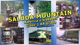 Saluda Mountain (Americas Steepest Class-1 RR Grade)
Join this channel to get access to perks:
https://www.youtube.com/channel/UC0Q9yE_Nvr5VJgOxNAHu2jw/join
Purchase a complete DVD or BLURAY of this program at:
https://www.greenfrog.com/AA_SaludaMtn_BD.shtml
From American AltaVista and Green Frog Productions. Ltd.
Produced by Bob Loehne American AltaVista - original ©1989
This video was produced before the era of 611s Saluda excursions and covers the super steep 5% Saluda Hill in great depth. Norfolk Southern (after Southern Railway) uses the best equipment to haul freights up and down this incredible incline.
With a history of runaways, triple headed steam power, cutting edge dynamic brake technology, a downhill timing zone, freights that triple the hill, and two runaway safety tracks, Saluda is an active legend with another runaway only a heartbeat away.
Don’t miss this Incredible all around railroad video for the era’s technology of super steep mountain train handling, background information for legendary 611 assaults, and tons of high horsepower railfan action.
Original format - SVHS 4x3
This Video has been Up-converted to HD resolution and Enhanced using an Artificial Intelligence Program!
(You will see Added Detail & Clarity, plus Smooth 60fps Motion with this AI technology)
Time Approx. 76 Minutes Saluda Mountain (Americas Steepest Class-1 RR Grade)