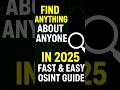 Find Anyone Online in 2025 (OSINT Secrets) #onlinesafety #privacyfirst #kalilinux #osint #windows