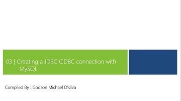 3) Creating a JDBC ODBC connection with MySQL