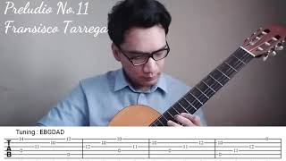 Preludio No11 Fransisco Tarrega Classical Guitar TAB Tutorial