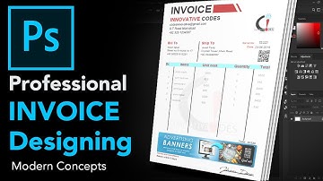 How to  make professional invoice design in Photoshop with practical Example | Urdu (اردو) | Hindi