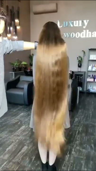 Rapunzel cut her long blond hair (Self hair cut)