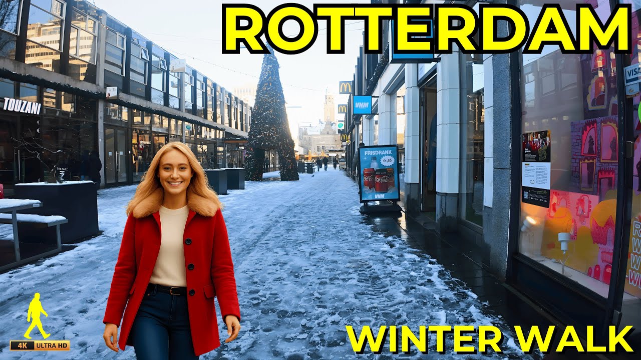 Breathtaking Rotterdam You Have Never Seen Before 2026 | Snowfall Walking Tour 4K!