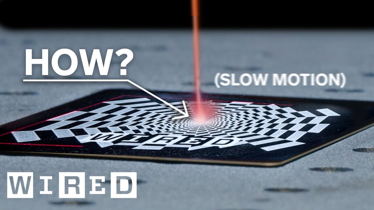 How Do Laser Beams Engrave Things? (slow motion) 