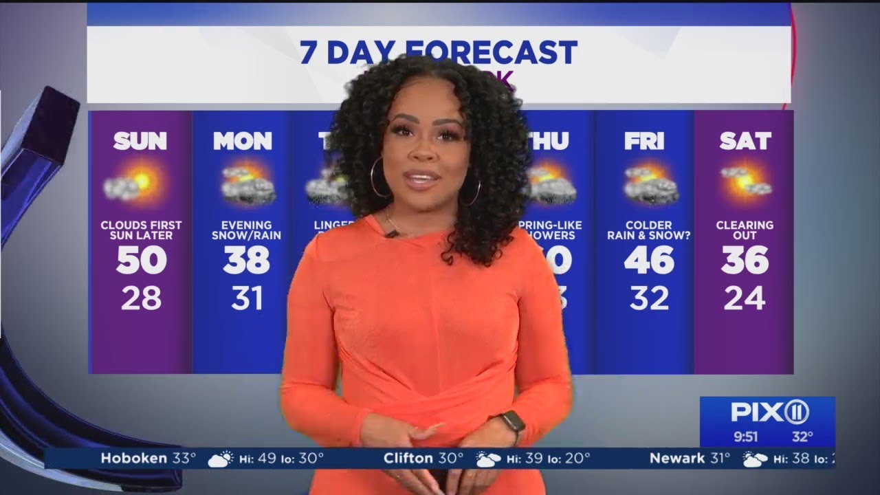 Snow headed to NYC, but weekend ends on warm note - YouTube