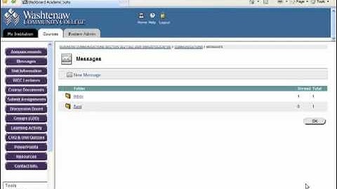 Using the Messages tool in Blackboard