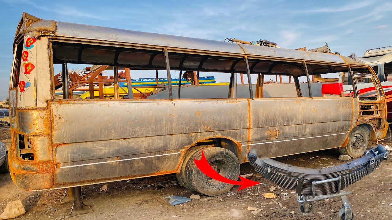 Coster Bus Leaf Spring Repairing at local Coster Bus Body