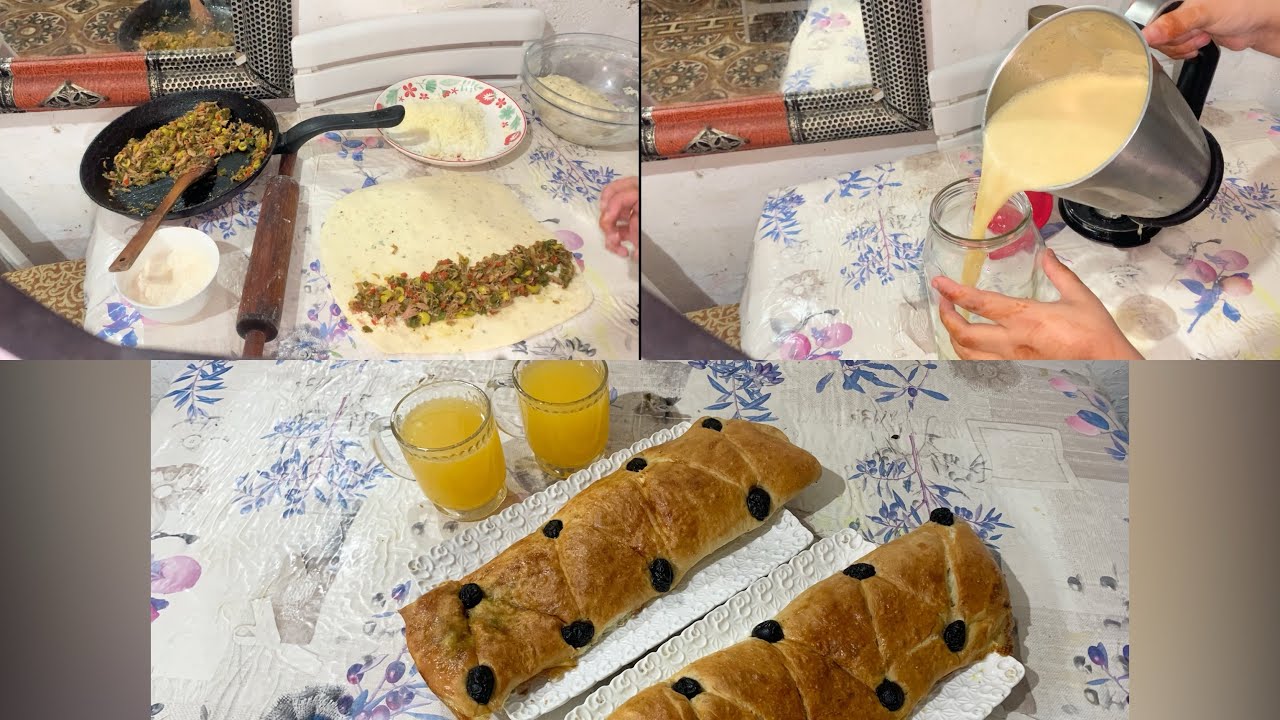 يوم الخامس من رمضان شاركت معاكم فطيرة مالحة وعصير بالجزر والبرتقال والحامض 