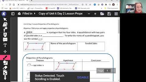 Unit 6 Day 2 Properties of Parallelograms lesson