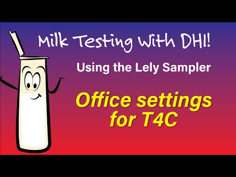 DHI Milk Sampling with the Lely Robot: Office Computer Settings for T4C