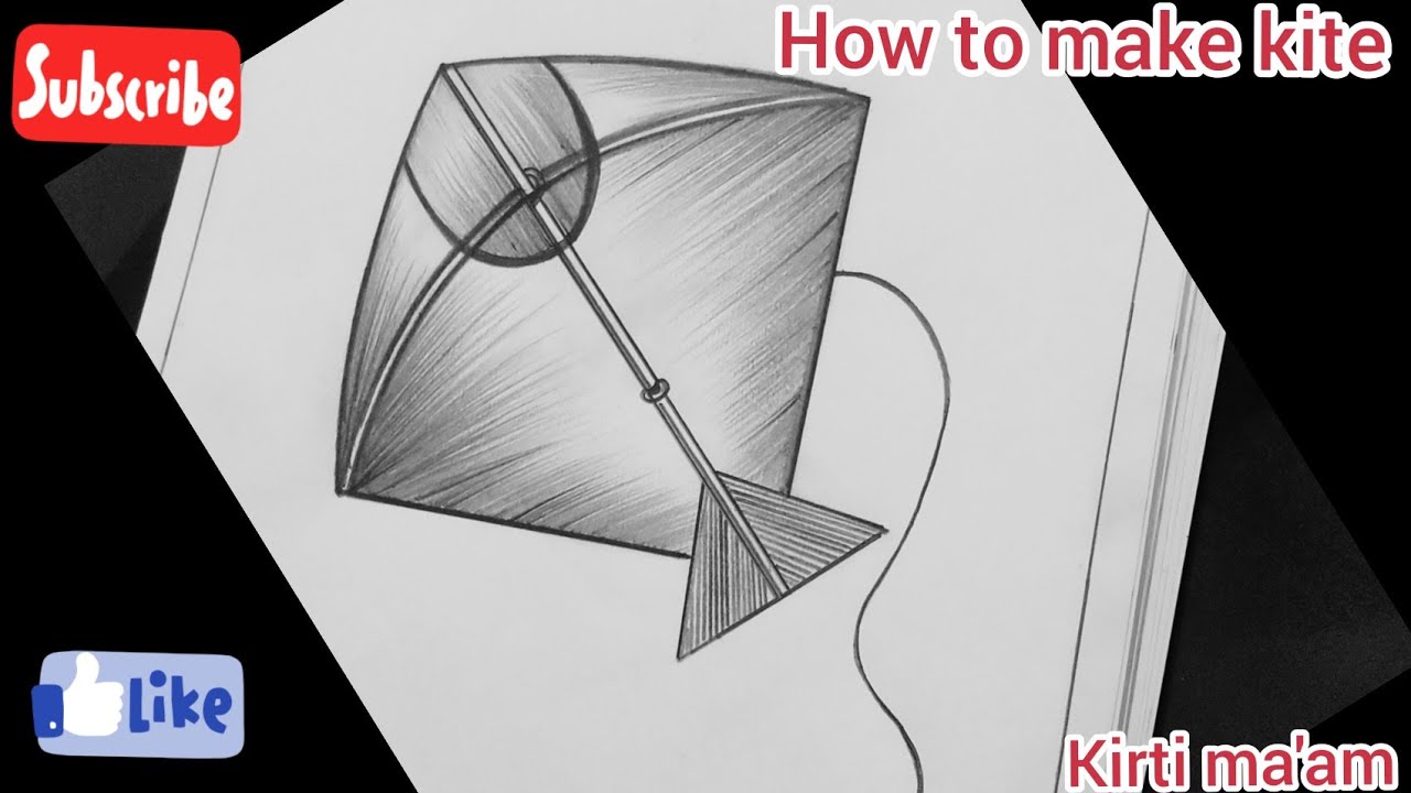 How to draw a kite for kids | cute kite drawing - YouTube
