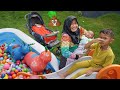 BAYI AZAM TEMENIN ALI MAIN DITAMAN Malah Ee 👶 Main Perosotan Mandi bola | Ali vlog