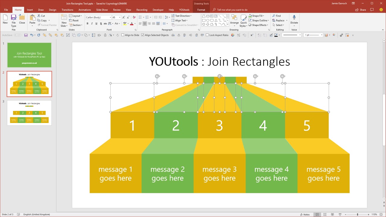 Join Rectangles in PowerPoint with YOUtools YouTube