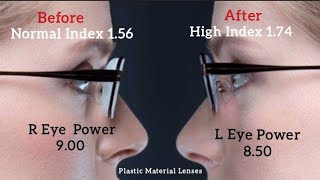 1.74 High Index Glasses Thickness l Eye Protection I Anti Glare Fibre Lenses || #lens || #eyeglasses