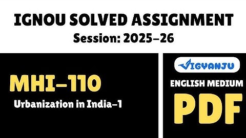 IGNOU MHI 110 Solved Assignment 2025-26 English Medium | IGNOU MAHI Solved Assignment 2025-26