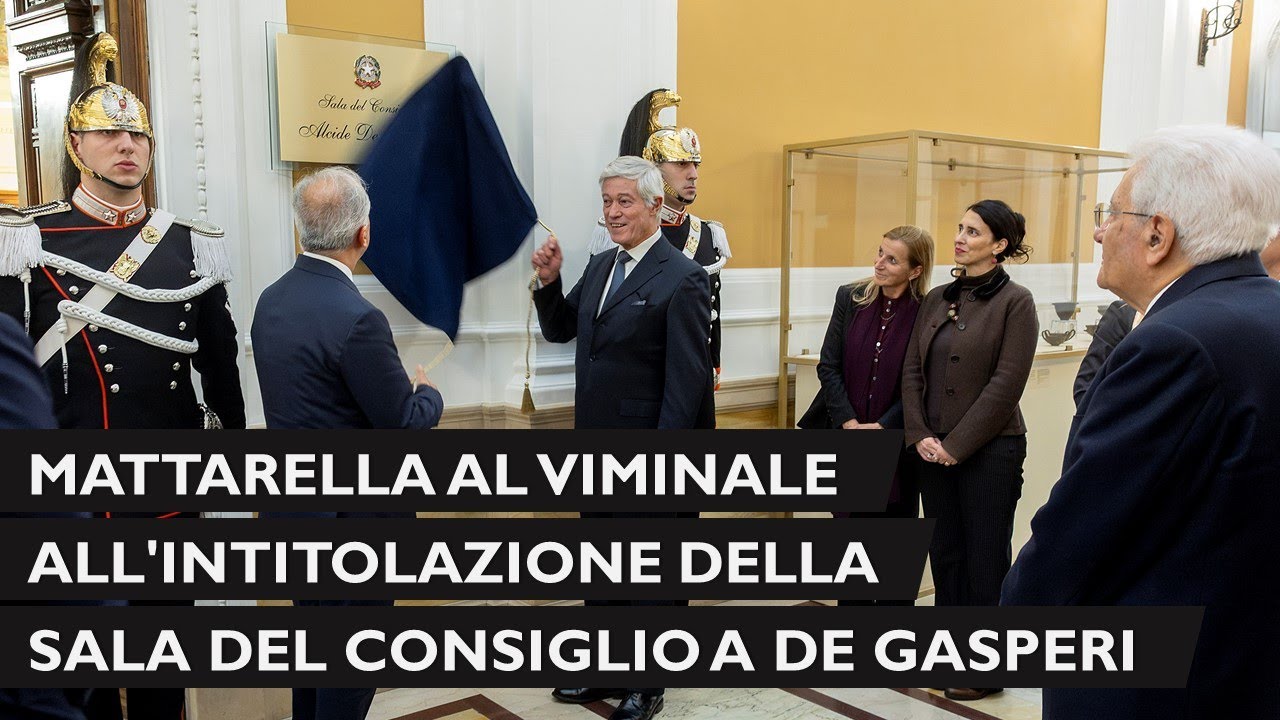 Mattarella al Viminale per l'intitolazione della Sala del Consiglio alla memoria di De Gasperi