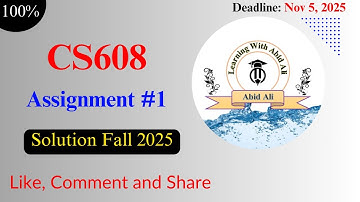 CS608 Assignment 1 Solution | CS608 Assignment 1 100% Correct Solution BY Abid | CS608 Assignment