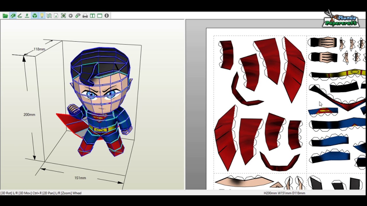 Superman Chibi papercraft - YouTube