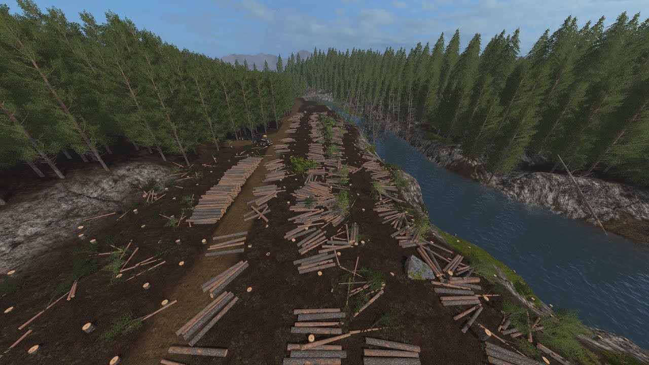 FS17 | Forestry On Pinecreek Hills |  Looking At The Harvested Area From Above | Timelapse