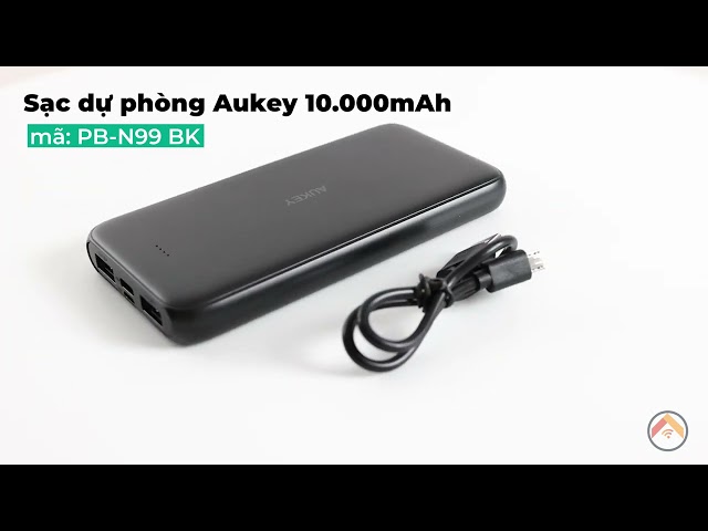 [#shortclip360 độ] Pin sạc dự phòng Aukey PB-N99 BK 10.000mAh | Bảo vệ quá nhiệt - tránh đoản mạnh