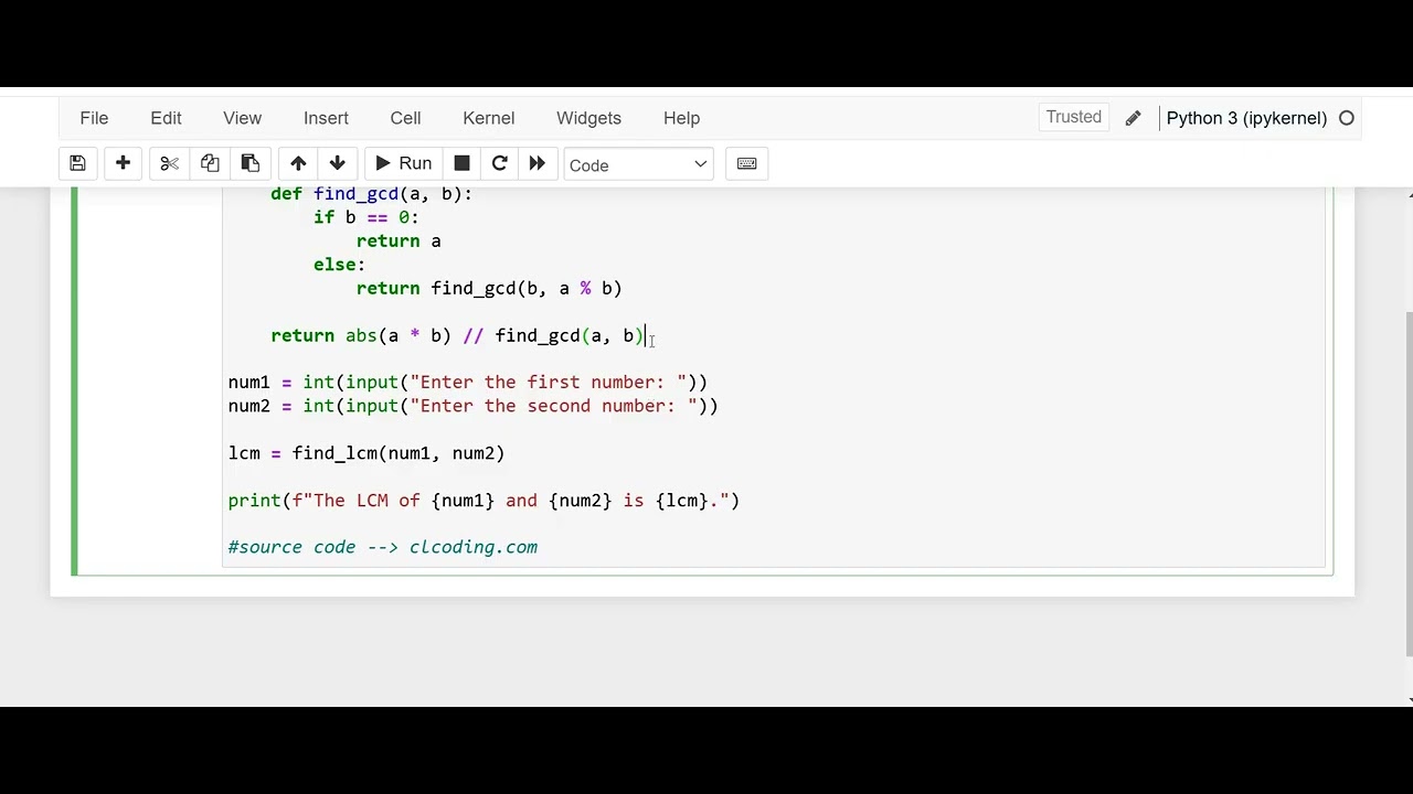 Day 60: Python Program to Find Lcm of Two Number Using Recursion - YouTube