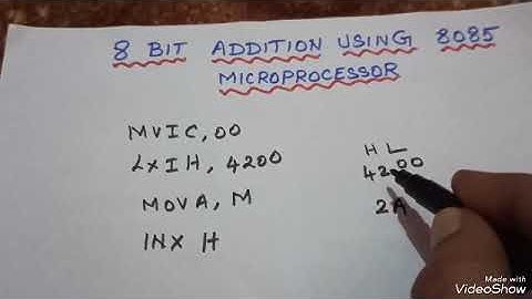 8 Bit Addition/using 8085 Microprocessor