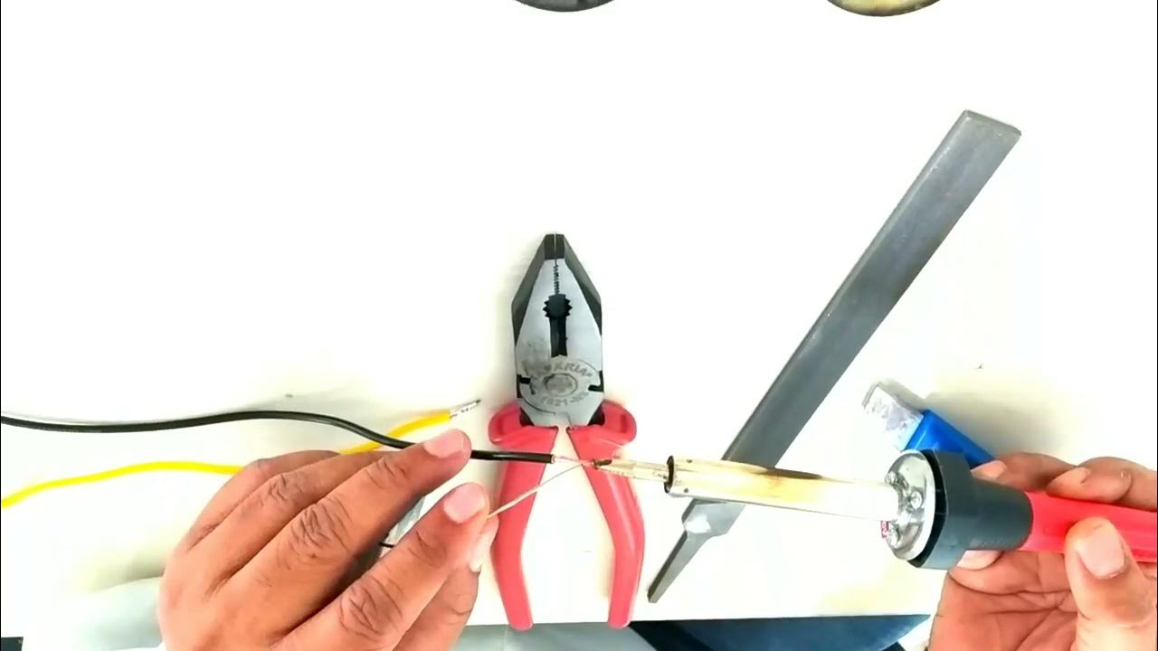 how to tin a wire in hindi how to solder copper wire end soldering practical YouTube