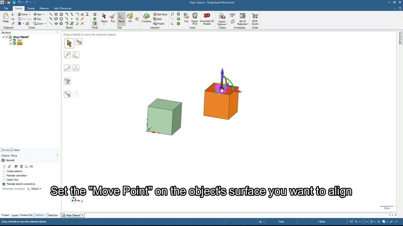 DesignSpark Mechanical - How to Align Object Up To - YouTube DesignSpark Mechanical - How to Align Object Up To - YouTube
