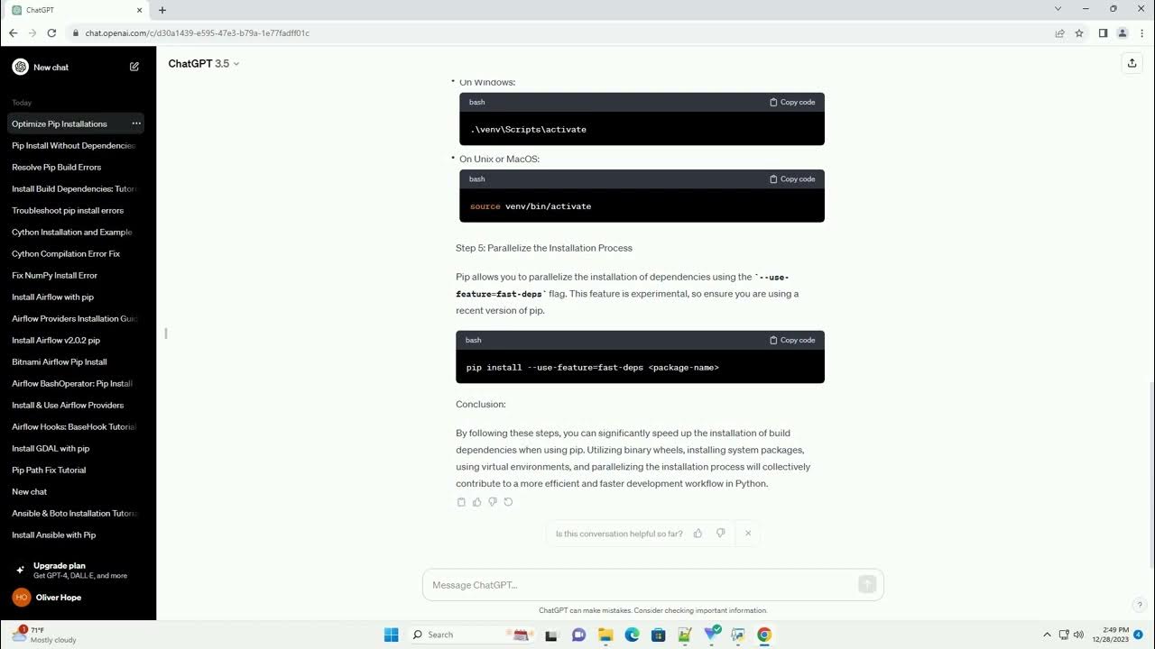 Pip installing build dependencies slow youtube