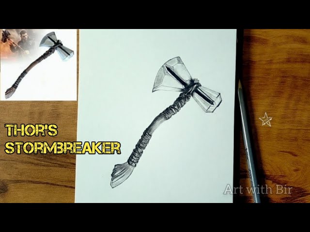 Mighty Thor wields Stormbreaker in my Avengers 4 artwork