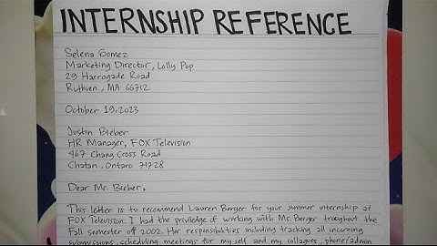 How To Write An Internship Reference Letter Step by Step Guide | Writing Practices